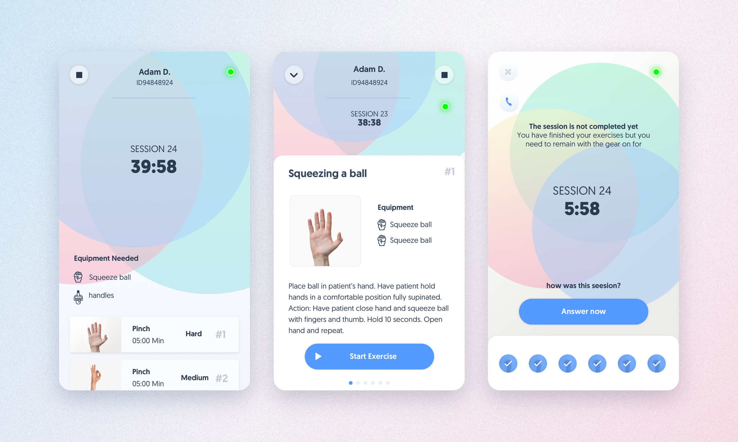 BrainQ app screens
