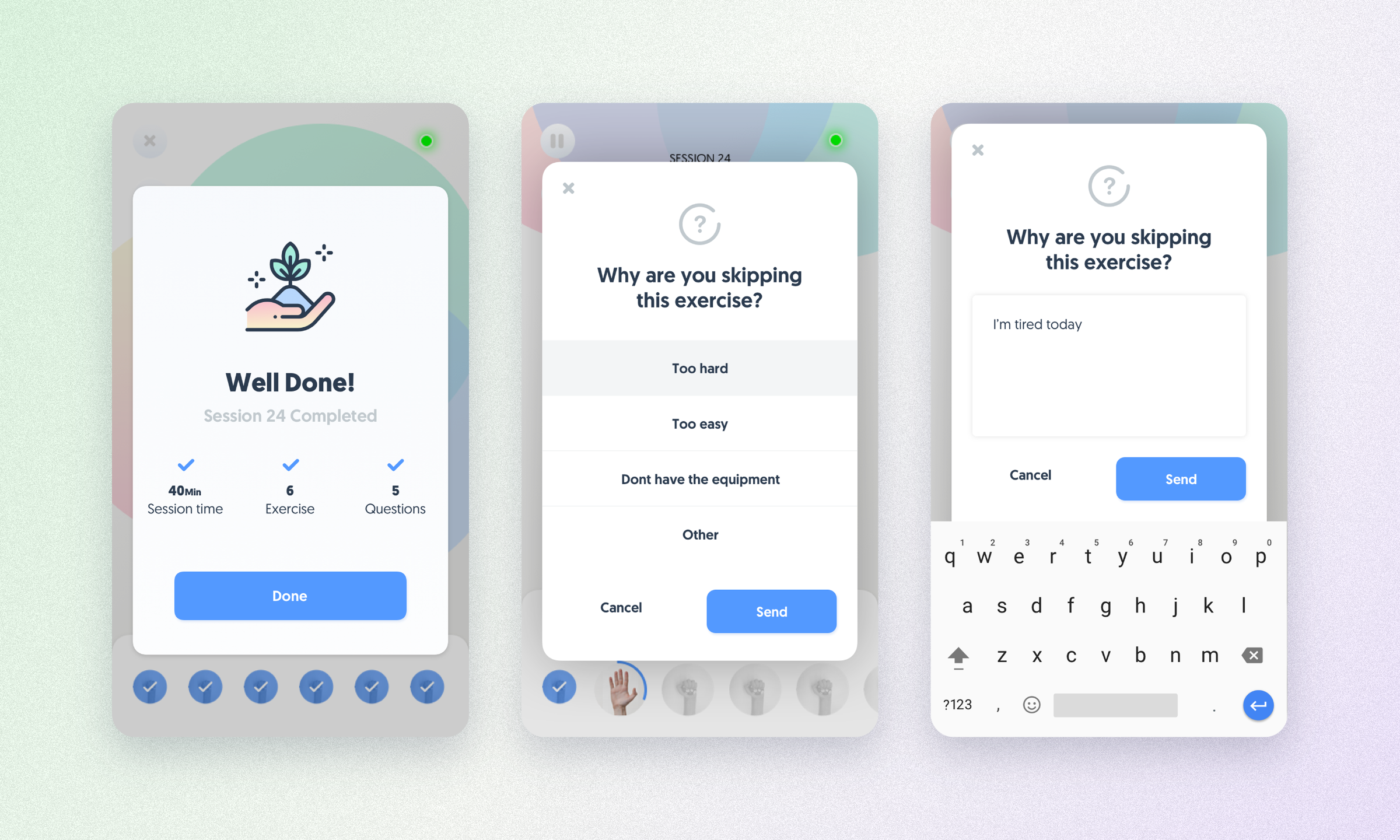 BrainQ app screens